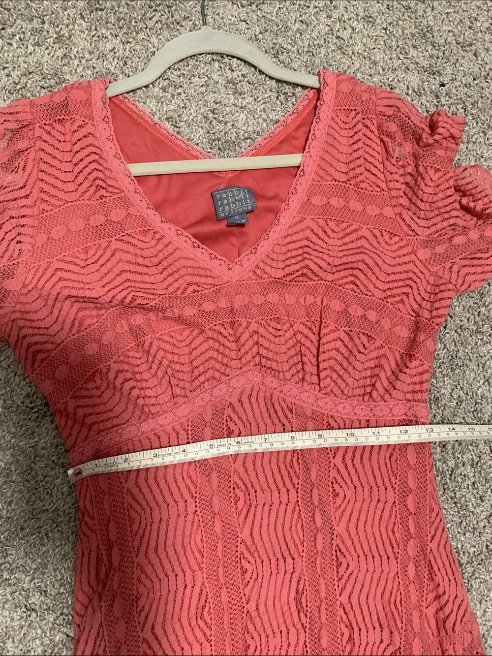 Y2K Rabbit Rabbit Rabbit Pink Lace Fluttery Sleeves Mini Dress - Picture 8 of 9